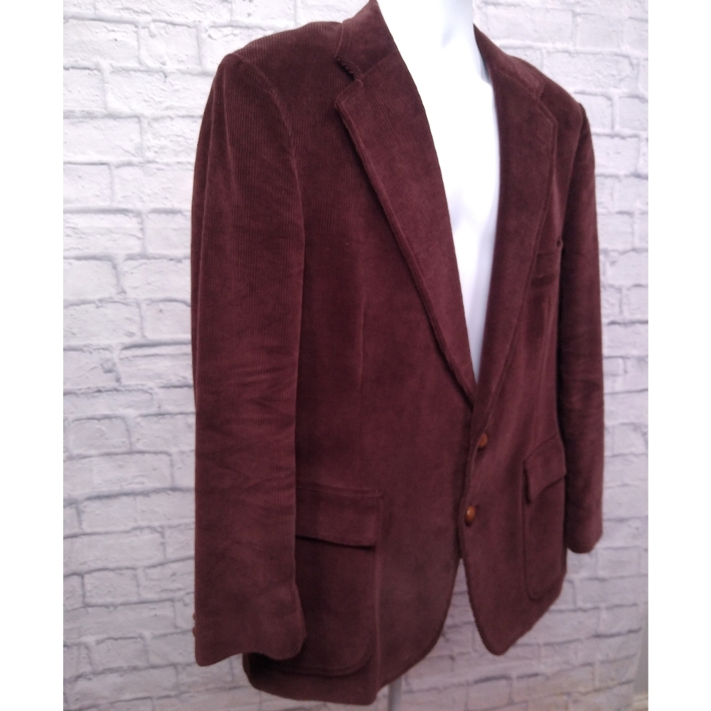Vintage Polo Ralph Lauren Polo University Brown Corduroy Blazer Jacket 44R - Picture 2 of 9